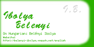 ibolya belenyi business card